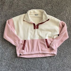 WARM PINK AND CREAM STOIC QUARTER ZIP